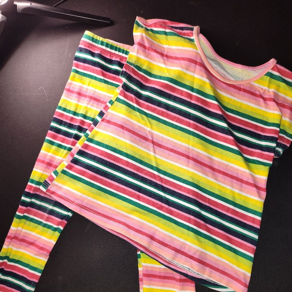 Pre-owned Children's Place 2-Piece Matching Colorful Stripes Pants Set Size 5T